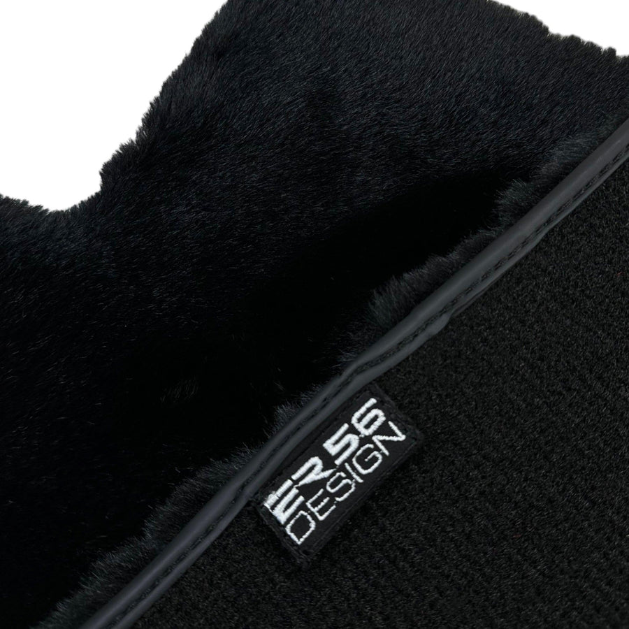 Black Sheepskin Floor Mats For Mercedes Benz E-Class W124 Sedan (1985-1995) | ER56 Design - AutoWin