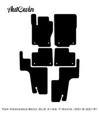 Black Sheepskin Floor Mats For Mercedes Benz GLS-Class X166 (2016-2019) | ER56 Design - AutoWin