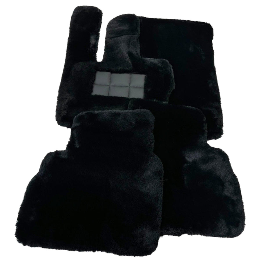 Black Sheepskin Floor Mats For Mercedes Benz X-Class W470 (2017-2023) | ER56 Design - AutoWin