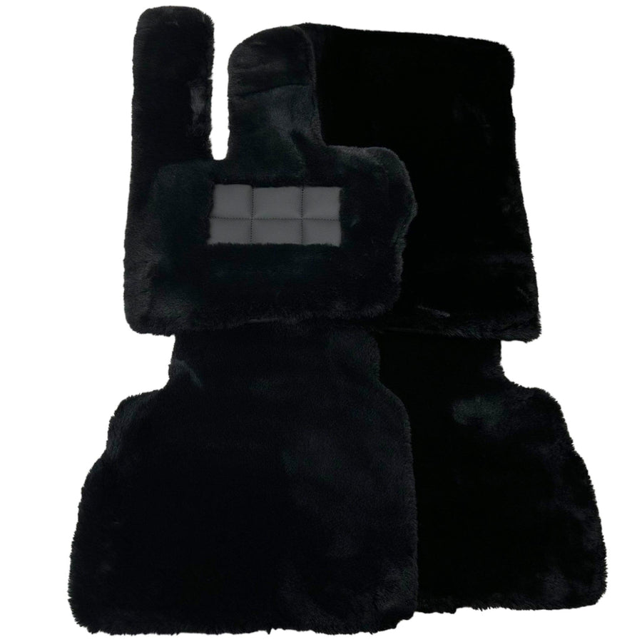 Black Sheepskin Floor Mats For Mercedes Benz X-Class W470 (2017-2023) | ER56 Design - AutoWin
