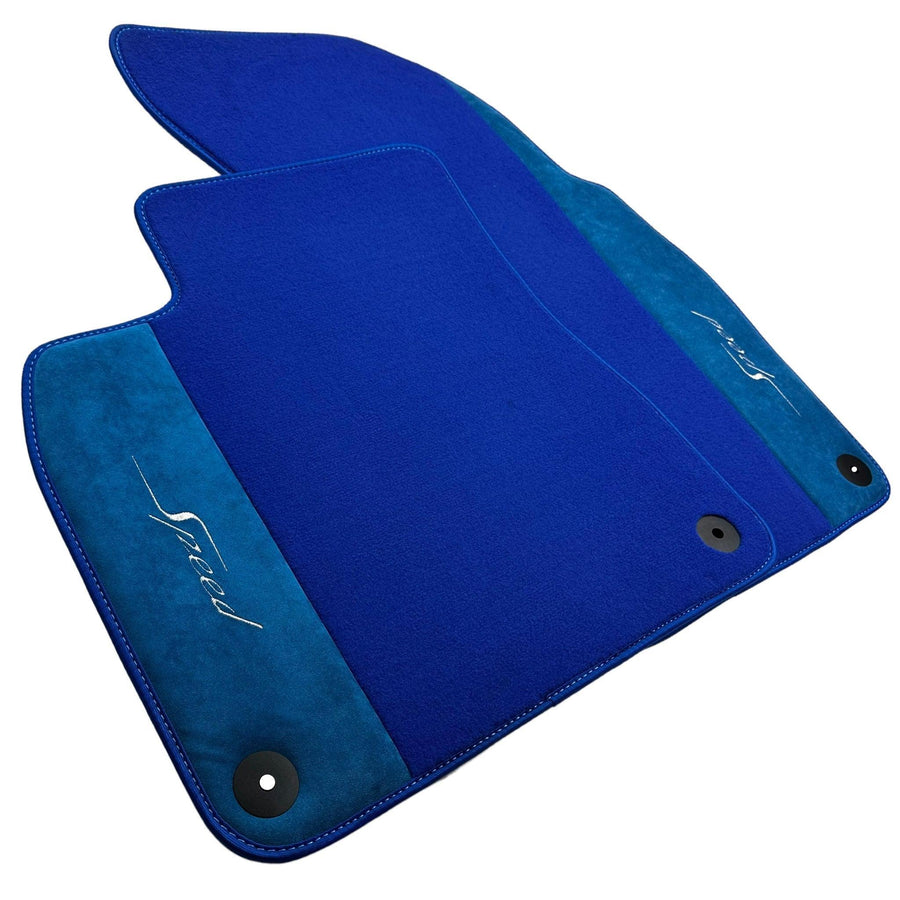 Blue Floor Mats For Bentley Flying Spur (2013-2019) with Alcantara Leather - AutoWin
