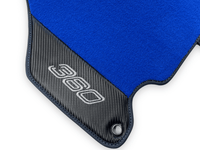 Blue Floor Mats For Ferrari 360 Modena 1999-2005 With Carbon Fiber Leather - AutoWin