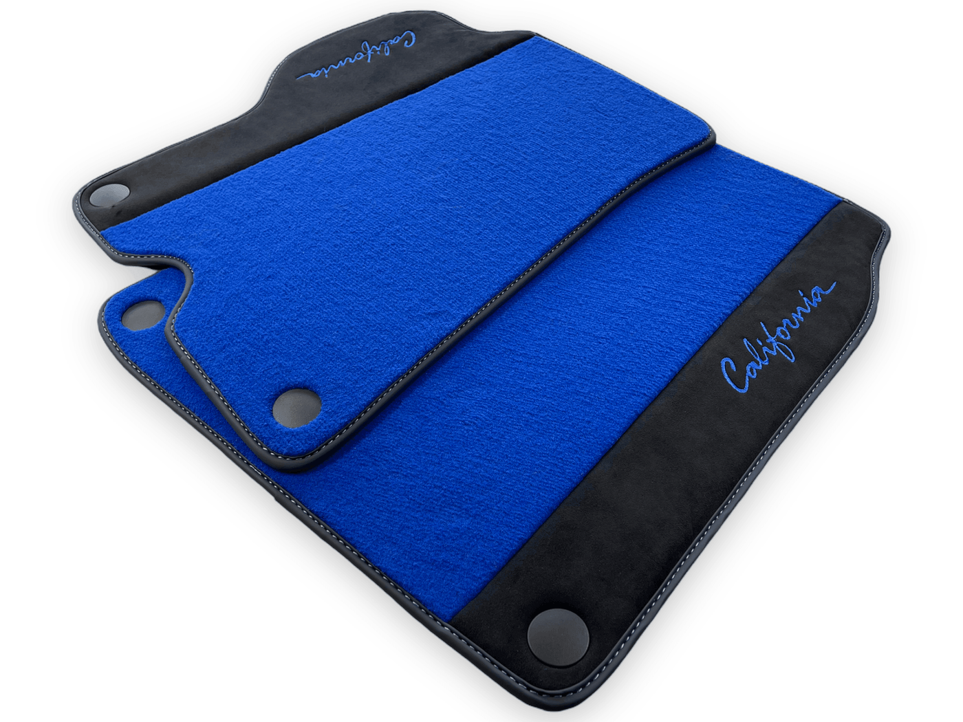 Blue Floor Mats For Ferrari California 2008-2014 With Alcantara - AutoWin