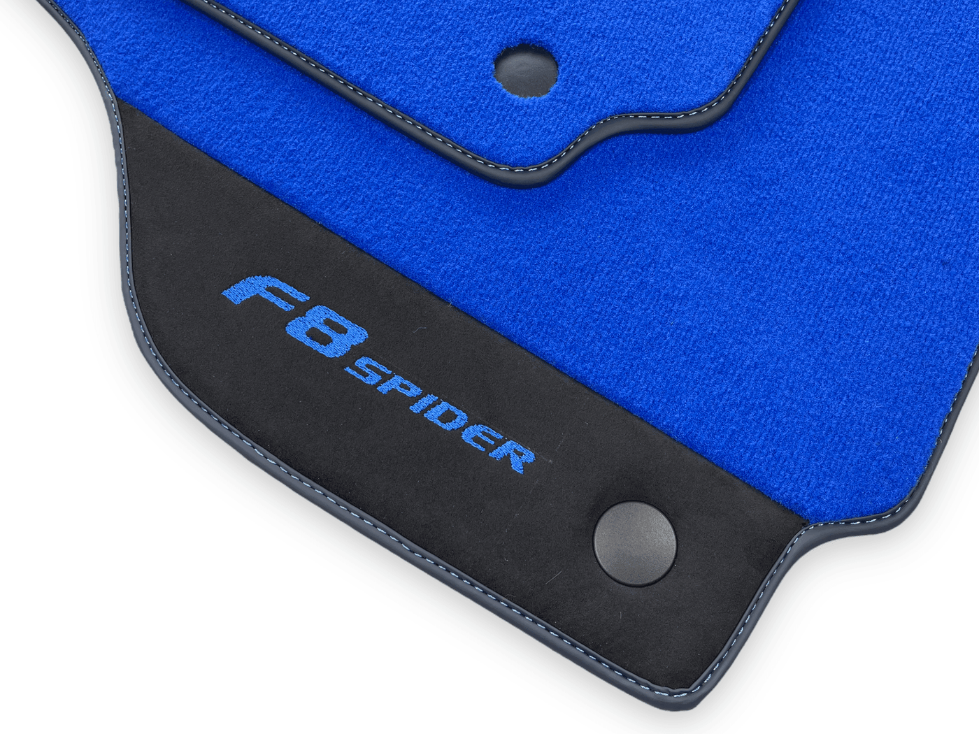 Blue Floor Mats For Ferrari F8 Spider 2019-2022 With Alcantara - AutoWin