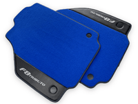 Blue Floor Mats For Ferrari F8 Tributo 2019-2022 With Carbon Leather - AutoWin