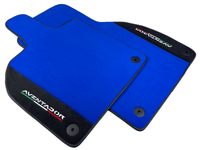 Blue Floor Mats for Lamborghini Aventador With Alcantara Leather - AutoWin