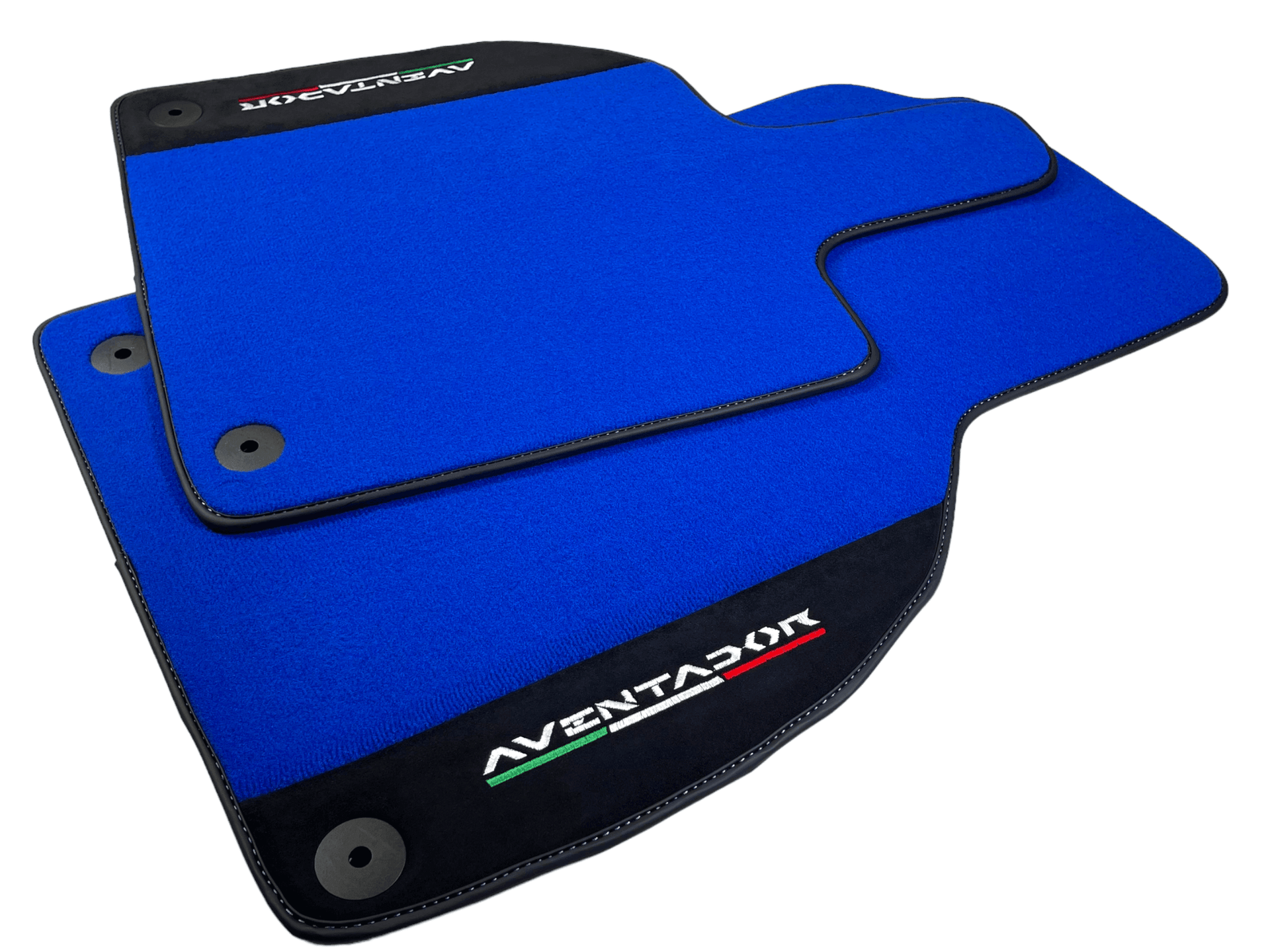 Blue Floor Mats for Lamborghini Aventador With Alcantara Leather - AutoWin