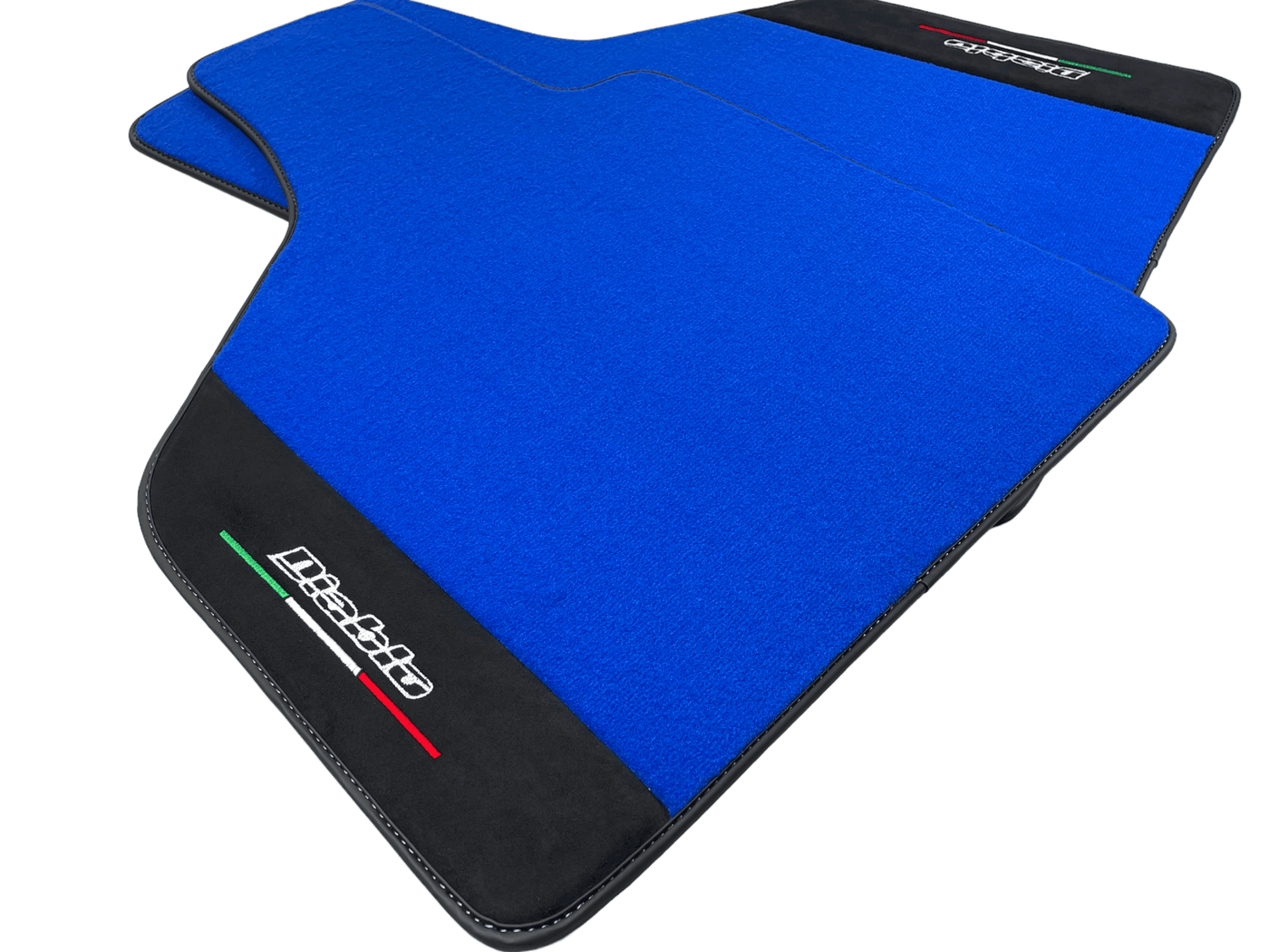 Blue Floor Mats for Lamborghini Diablo 1990-2001 With Alcantara Leather - AutoWin