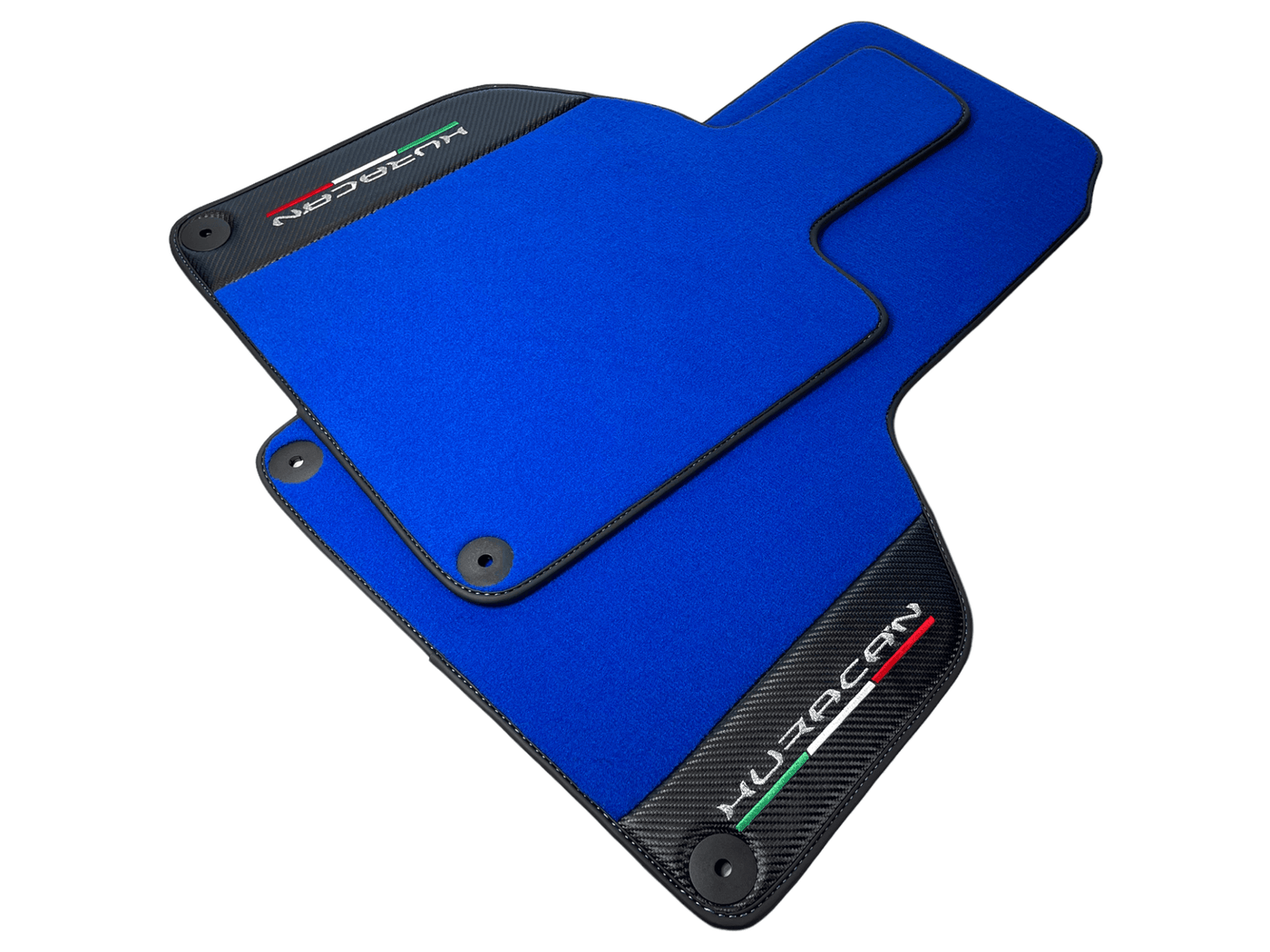 Blue Floor Mats for Lamborghini Huracan With Carbon Fiber Leather - AutoWin