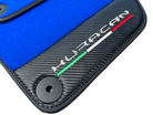 Blue Floor Mats for Lamborghini Huracan With Carbon Fiber Leather - AutoWin