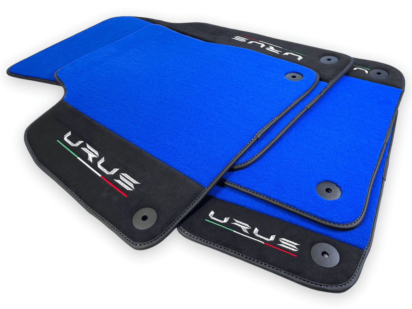 Blue Floor Mats For Lamborghini Urus With Alcantara Leather - AutoWin