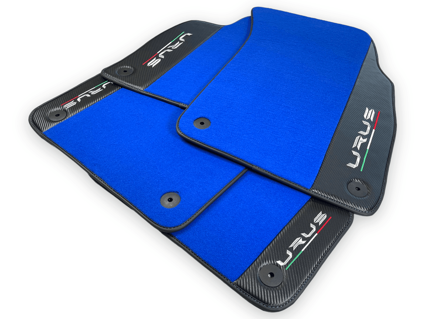Blue Floor Mats For Lamborghini Urus With Carbon Leather - AutoWin