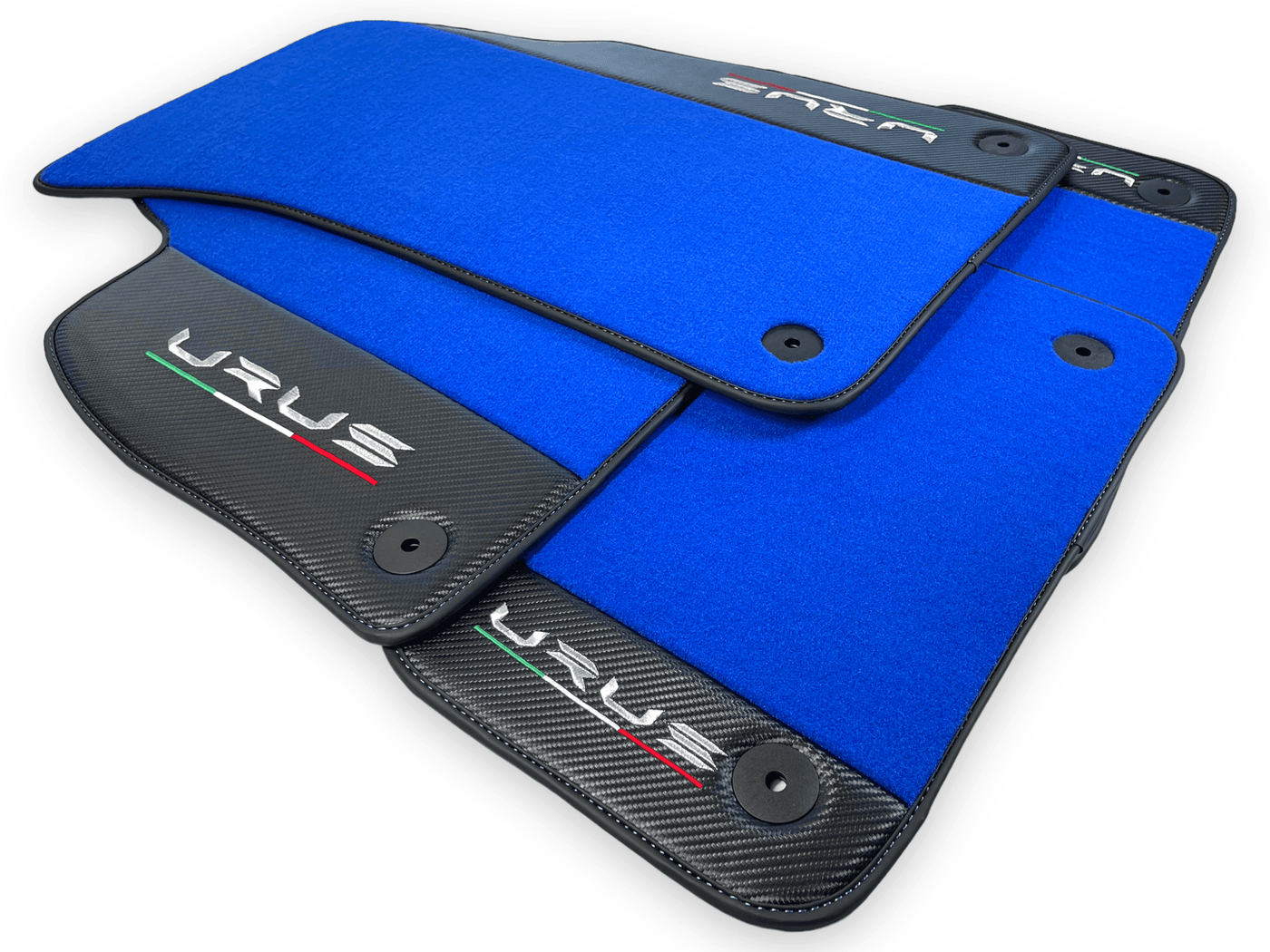 Blue Floor Mats For Lamborghini Urus With Carbon Leather - AutoWin