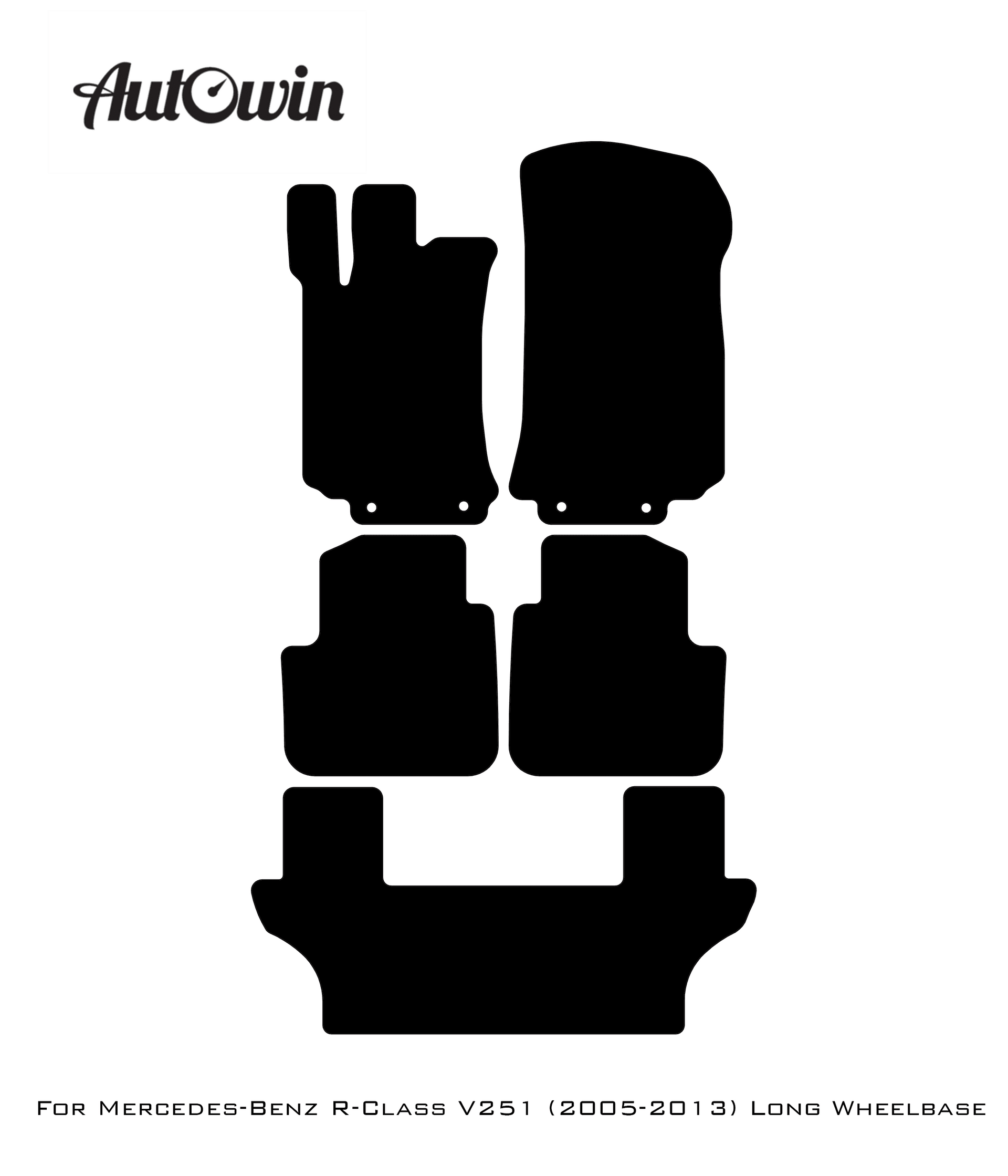 Blue Floor Mats For Mercedes Benz R-Class V251 (2005-2013) Long Wheelbase | Limited Edition - AutoWin