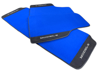 Blue Floor Mats For Tesla Model S With Alcantara Leather - AutoWin