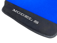 Blue Floor Mats For Tesla Model S With Alcantara Leather - AutoWin