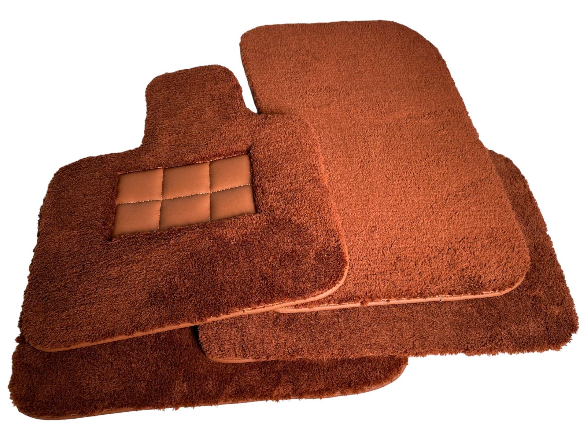 Brown Sheepskin Floor Mats For Rolls Royce Cullinan Rr31 2018-2023 Er56 Design Brand - AutoWin