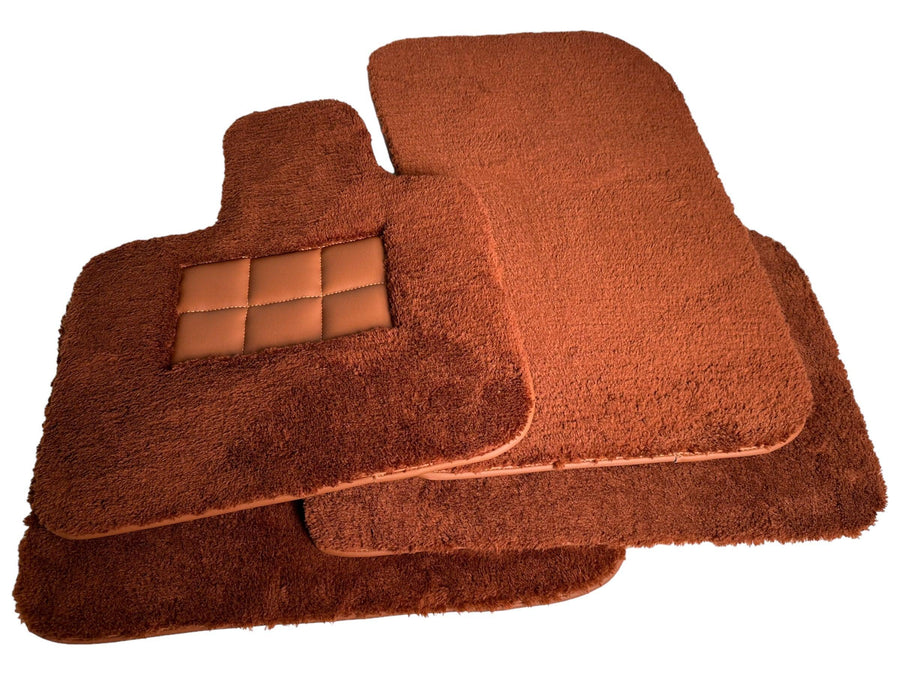 Brown Sheepskin Floor Mats For Rolls Royce Cullinan Rr31 2018-2023 Er56 Design Brand - AutoWin