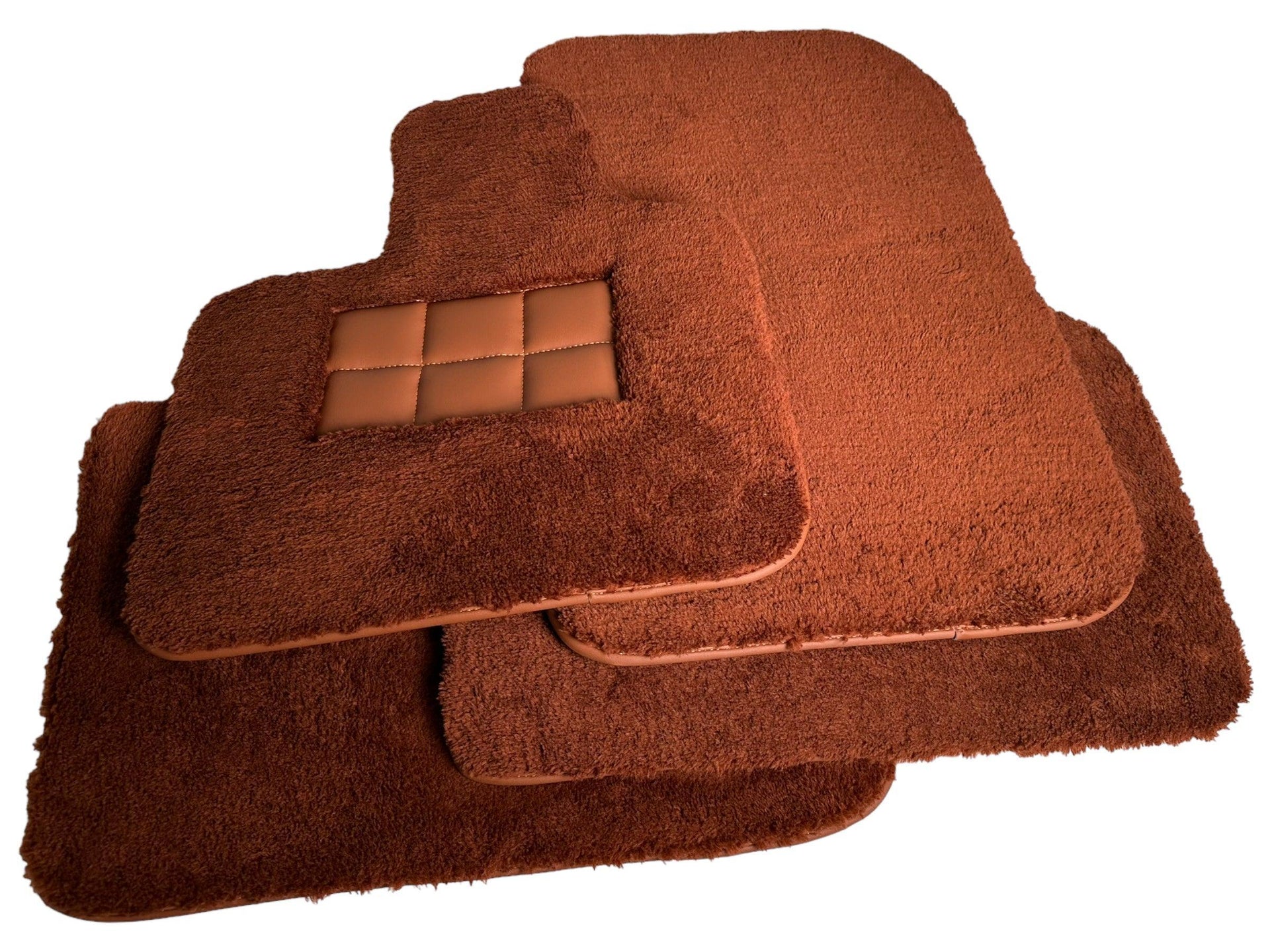 Brown Sheepskin Floor Mats For Rolls Royce Phantom Drophead Coupe 2007–2016 Er56 Design - AutoWin