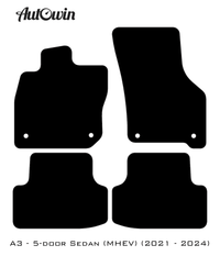 Dark Blue Floor Mats for Audi A3 - 5-door Sedan (MHEV) Mild Hybrid Electric Vehicle (2021 - 2024) | ER56 Design - AutoWin