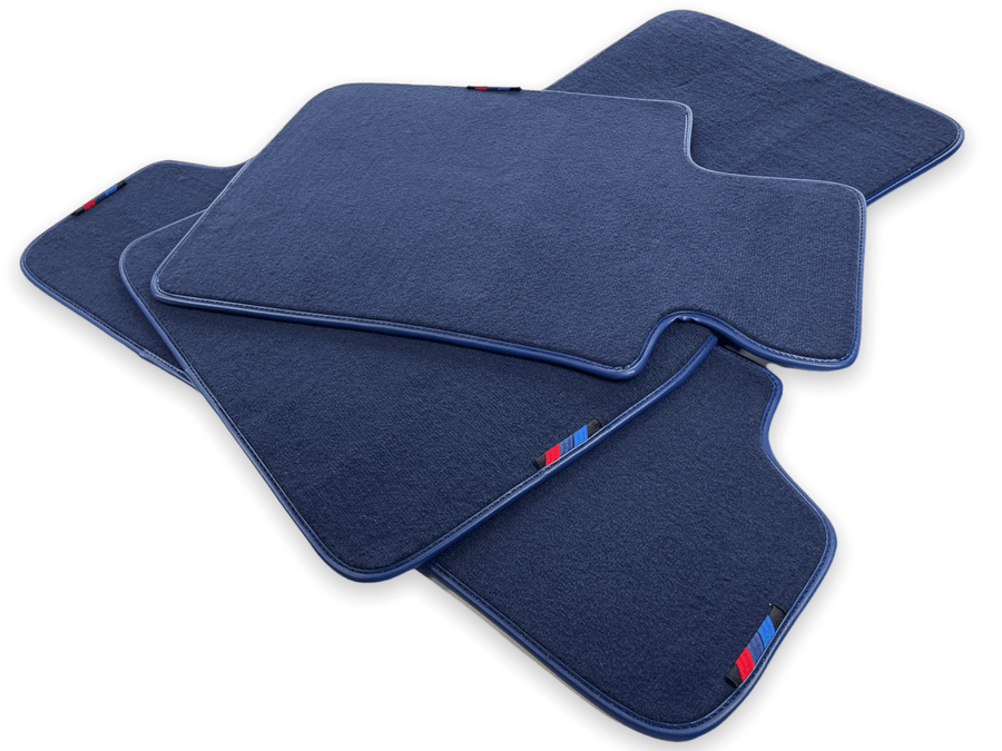 Dark Blue Floor Mats For BMW 5 Series F10 With M Package - AutoWin