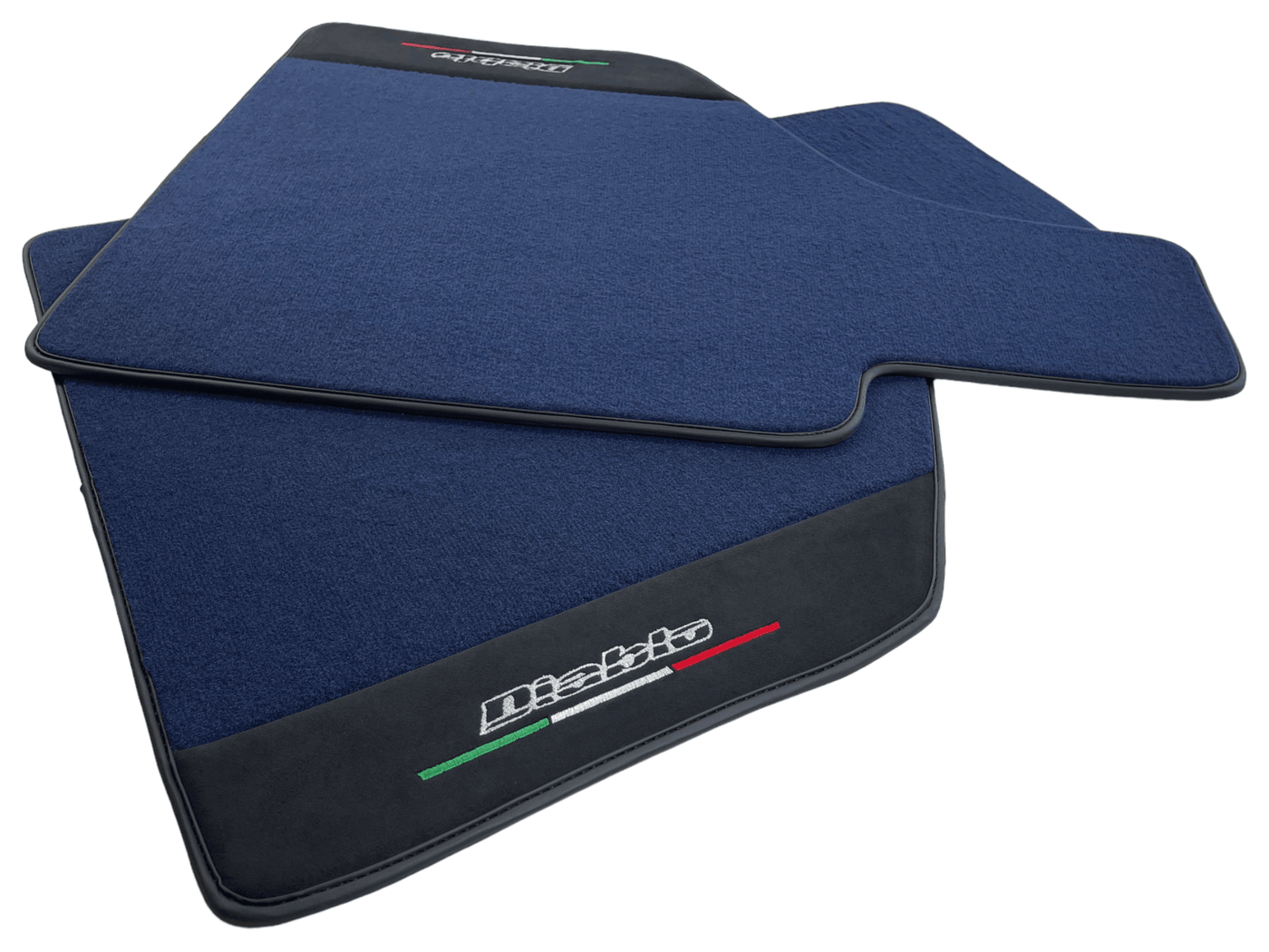 Dark Blue Floor Mats for Lamborghini Diablo 1990-2001 With Alcantara Leather - AutoWin