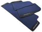 Dark Blue Floor Mats For Tesla Model 3 With Alcantara Leather - AutoWin