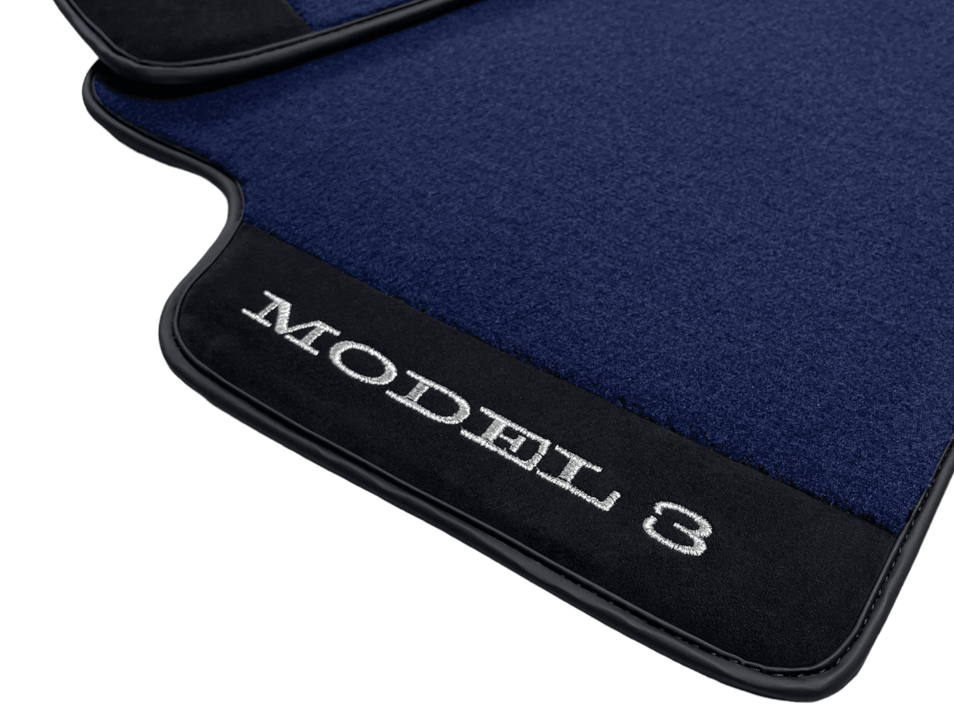 Dark Blue Floor Mats For Tesla Model 3 With Alcantara Leather - AutoWin