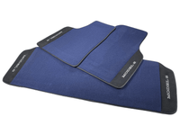 Dark Blue Floor Mats For Tesla Model S With Alcantara Leather - AutoWin