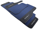 Dark Blue Floor Mats For Tesla Model Y With Alcantara Leather - AutoWin