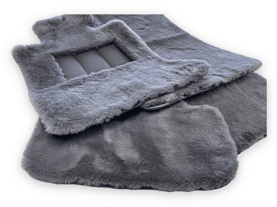 Dark Gray Sheepskin Floor Mats For Rolls Royce Dawn Rr6 2016-2023 Er56 Design Brand - AutoWin