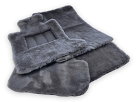 Dark Gray Sheepskin Floor Mats For Rolls Royce Dawn Rr6 2016-2023 Er56 Design Brand - AutoWin