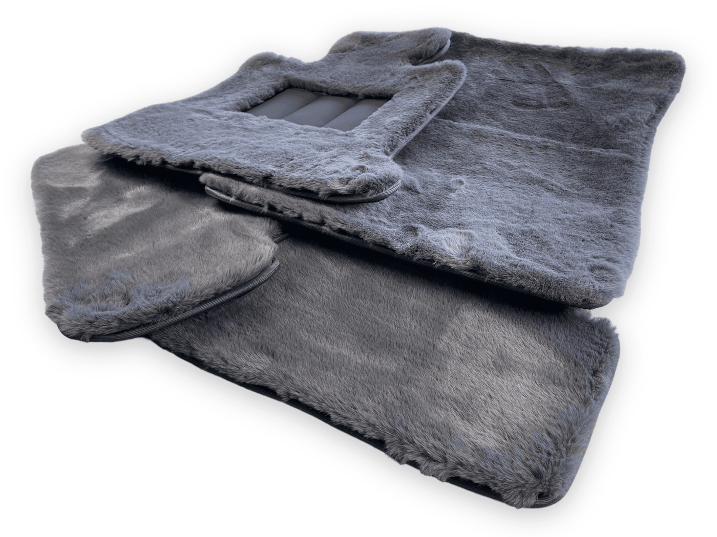 Dark Gray Sheepskin Floor Mats For Rolls Royce Phantom 2003–2016 Er56 Design Brand - AutoWin