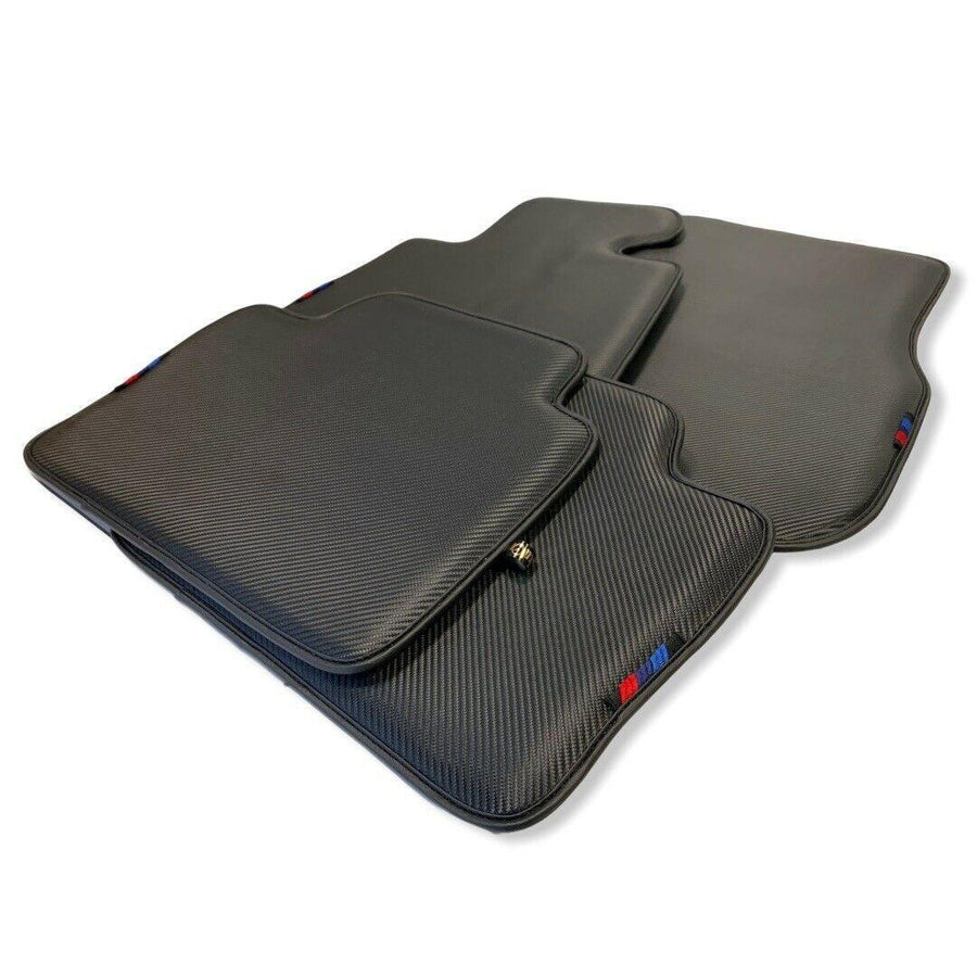 Floor Mats For BMW 3 Series E30 4-doors Sedan Autowin Brand Carbon Fiber Leather - AutoWin