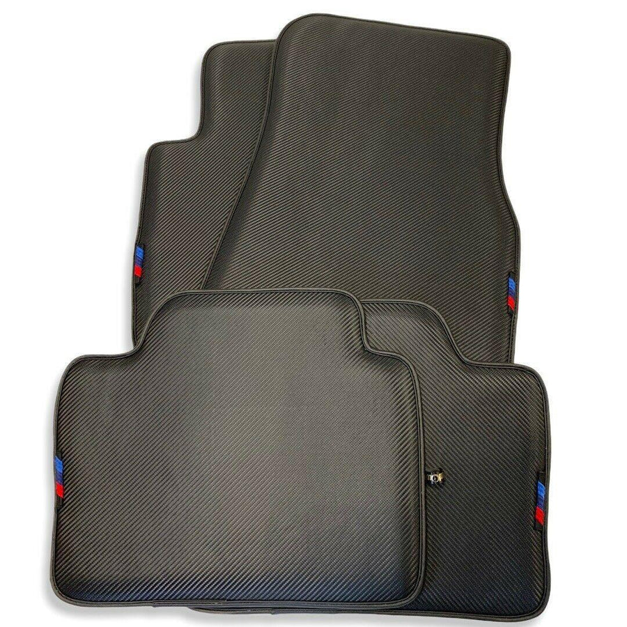 Floor Mats For BMW 3 Series E30 4-doors Sedan Autowin Brand Carbon Fiber Leather - AutoWin