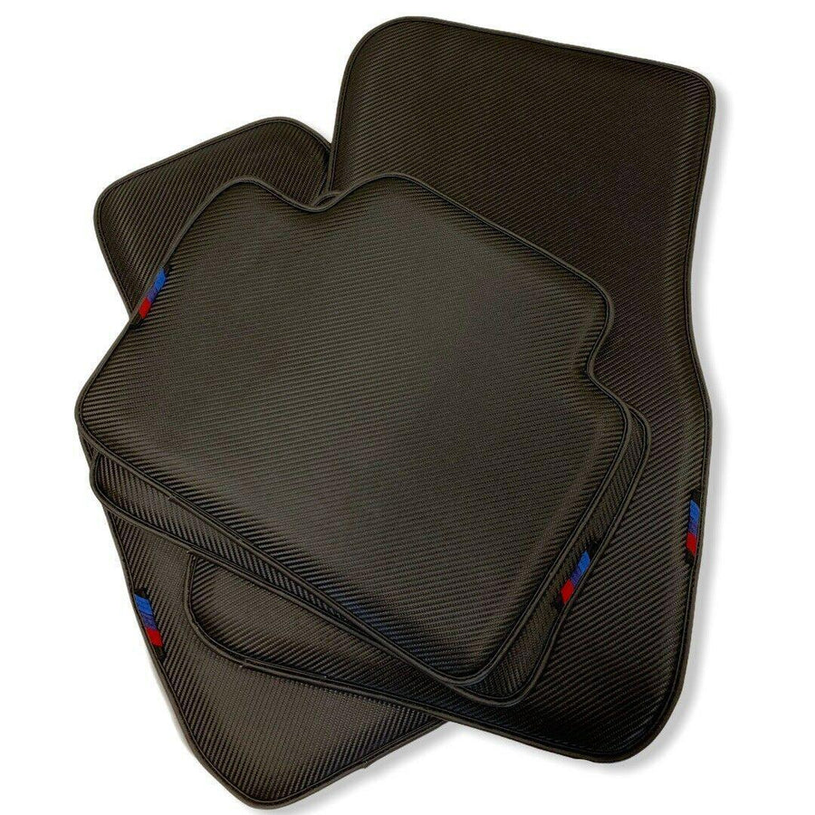 Floor Mats For BMW 3 Series E30 4-doors Sedan Autowin Brand Carbon Fiber Leather - AutoWin