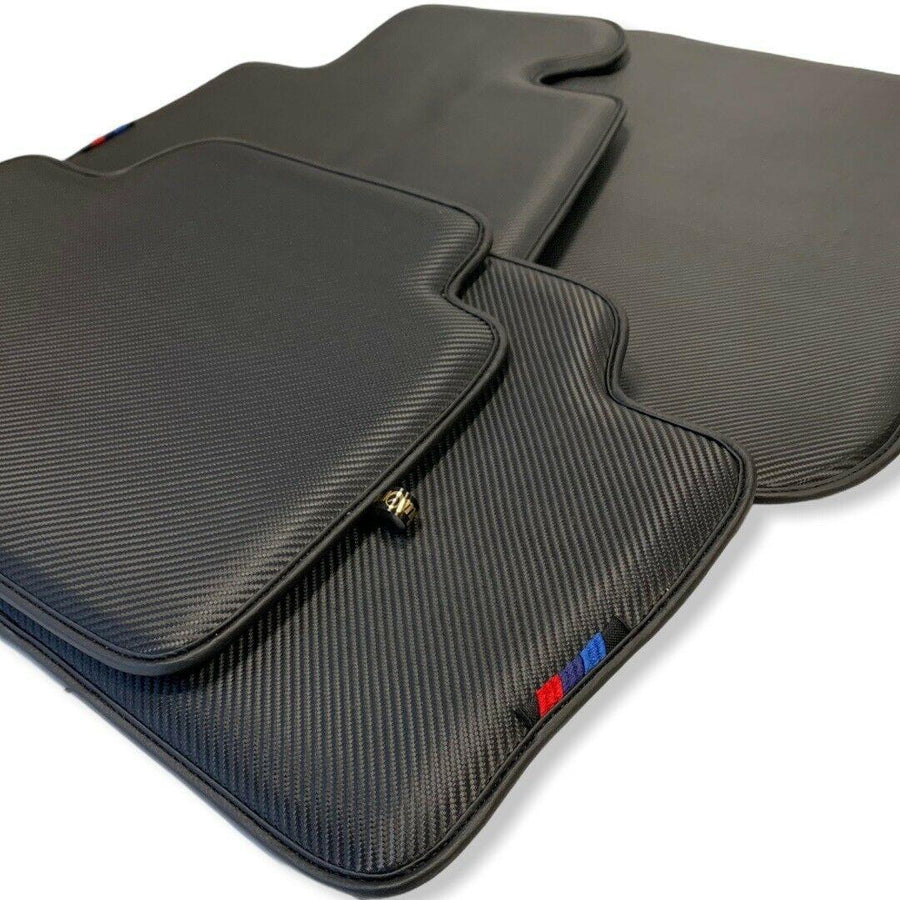 Floor Mats For BMW 3 Series E30 4-doors Sedan Autowin Brand Carbon Fiber Leather - AutoWin