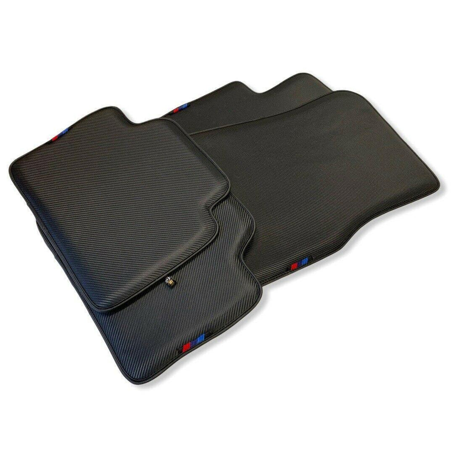 Floor Mats For BMW 3 Series E30 4-doors Sedan Autowin Brand Carbon Fiber Leather - AutoWin