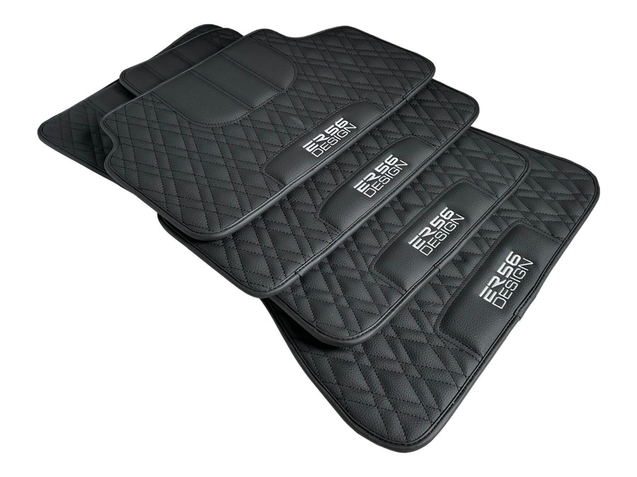 Floor Mats For BMW 5 Series E39 Black Leather Er56 Design - AutoWin