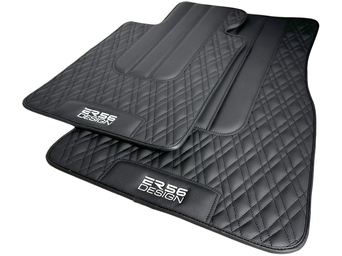 Floor Mats For BMW 7 Series E66 Black Leather ER56 Design - AutoWin