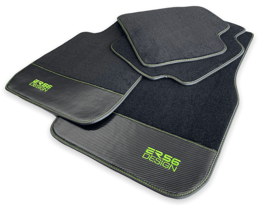 Floor Mats For BMW M3 F80 Series Carbon Leather Er56 Design - AutoWin