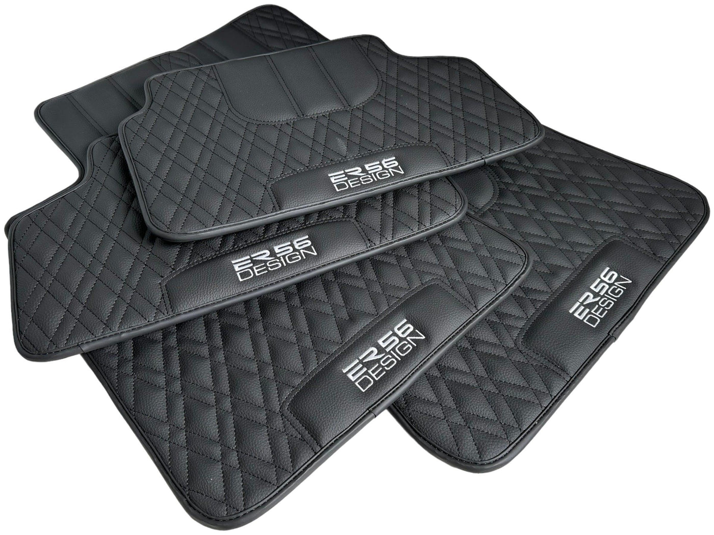 Floor Mats For BMW X6M E71 SUV Black Leather Er56 Design - AutoWin