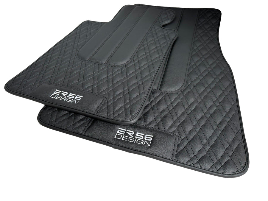 Floor Mats For BMW X6M F96 SUV Black Leather ER56 Design - AutoWin