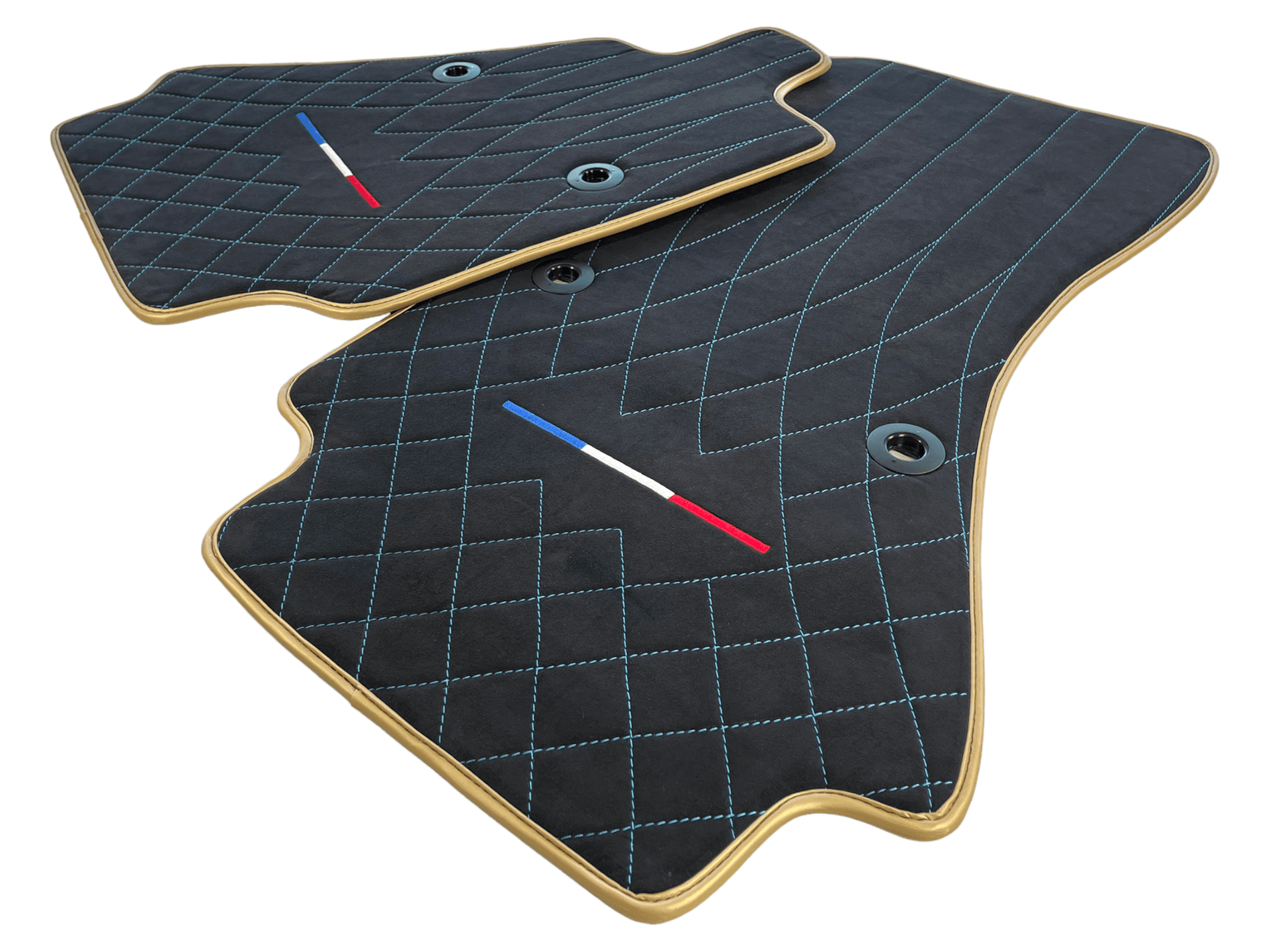 Floor Mats For Bugatti Chiron Alcantara Leather Gold Edition - AutoWin