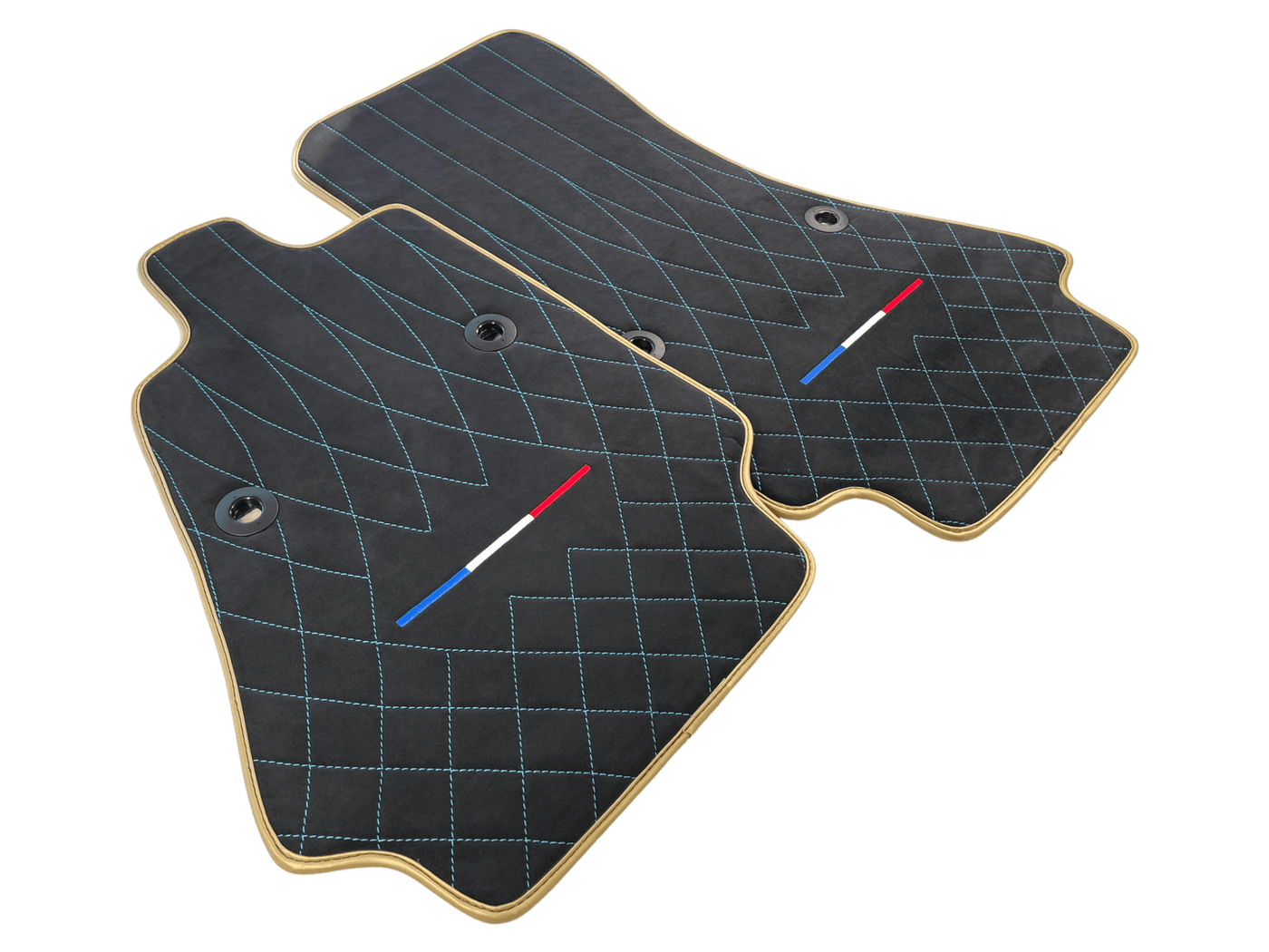 Floor Mats For Bugatti Chiron Alcantara Leather Gold Edition - AutoWin