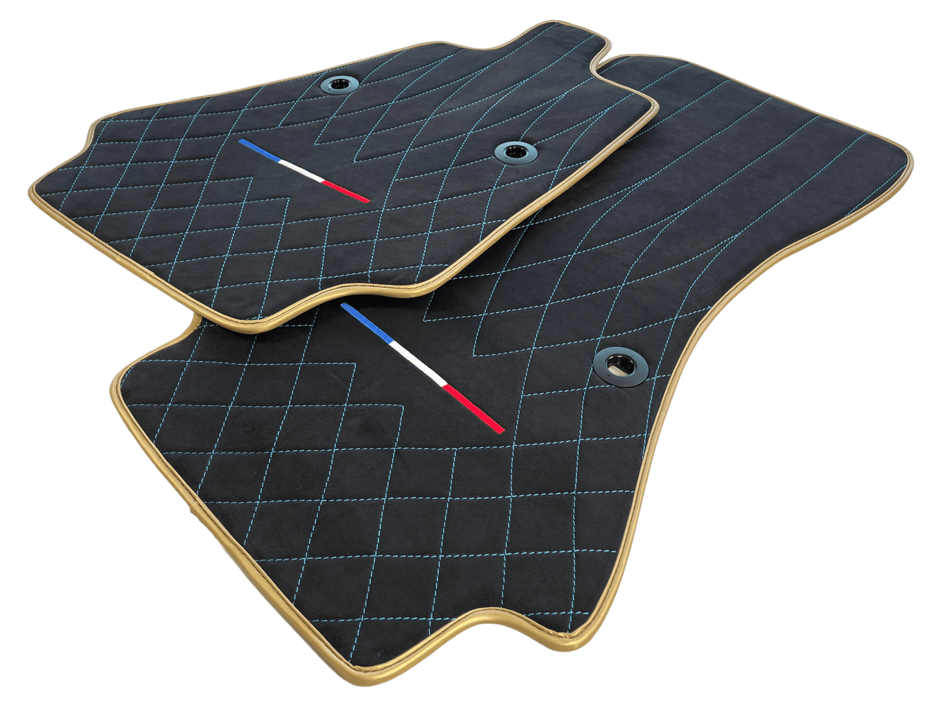 Floor Mats For Bugatti Chiron Alcantara Leather Gold Edition - AutoWin