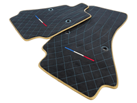 Floor Mats For Bugatti Chiron Alcantara Leather Gold Edition - AutoWin