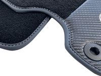 Floor Mats For Ferrari 360 Modena 1999-2005 Black With Carbon Fiber Leather - AutoWin