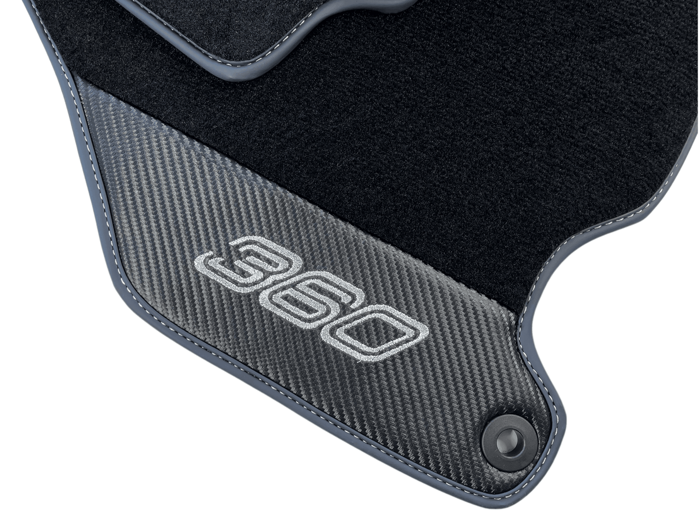 Floor Mats For Ferrari 360 Modena 1999-2005 Black With Carbon Fiber Leather - AutoWin