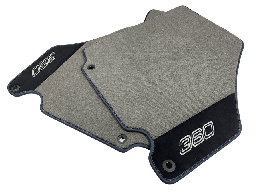 Floor Mats For Ferrari 360 Modena 1999-2005 Gray With Alcantara Leather - AutoWin